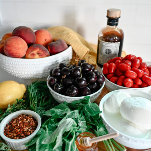 Summer Peach and Cherry Salad with Fresh Herb Vinaigrette